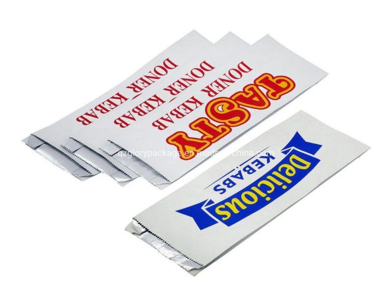 Hot Food Packaging Doner Kebab Bag Aluminium Foil Paper Bag