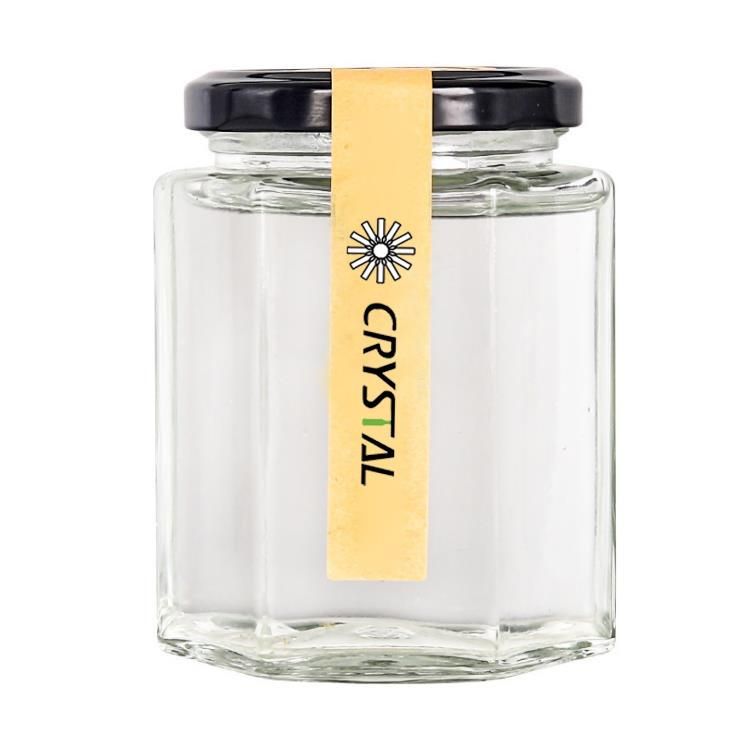 16 Oz Clear Hexagon Glass Jars with Screw Lids for Honey Foods Jams Spice Jars