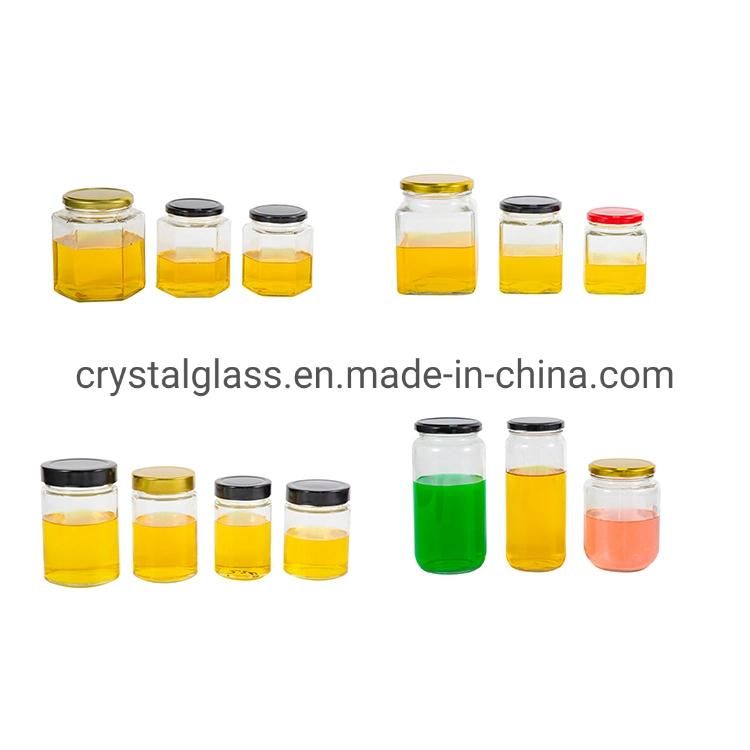 500ml 1000ml Honey Pickles Glass Storage Food Jar with Lug Lid