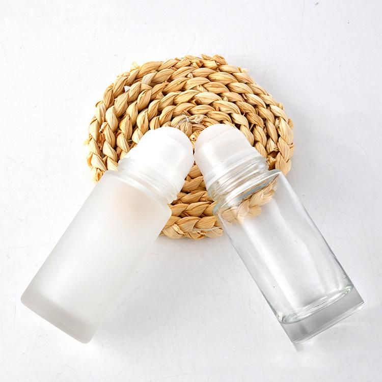 Frosted Empty Glass Perfume Essential Oil 10ml 30ml 50ml Roll on Glass Bottle with Black Cap