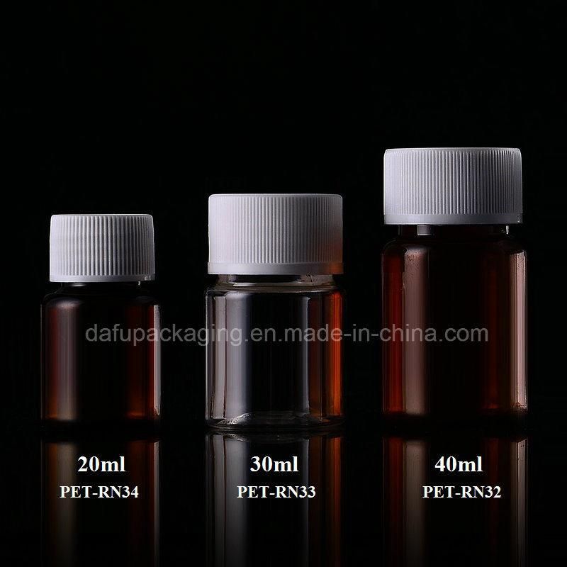 Plastic Packaging Pet Plastic Medicine Capsule Container with Plastic Cap