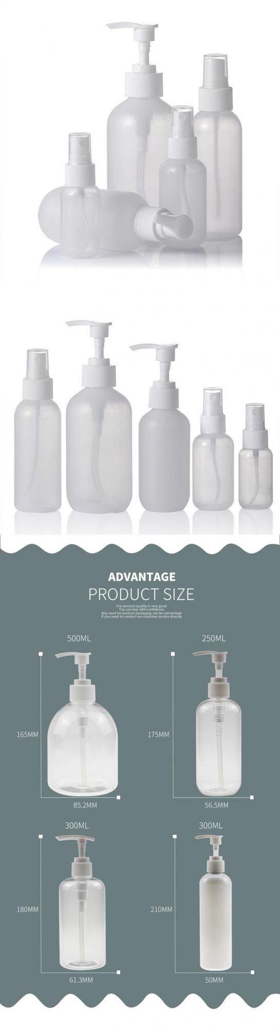 Empty Bottles Plastic Spray Bottles 500ml Plastic Bottle with Pump