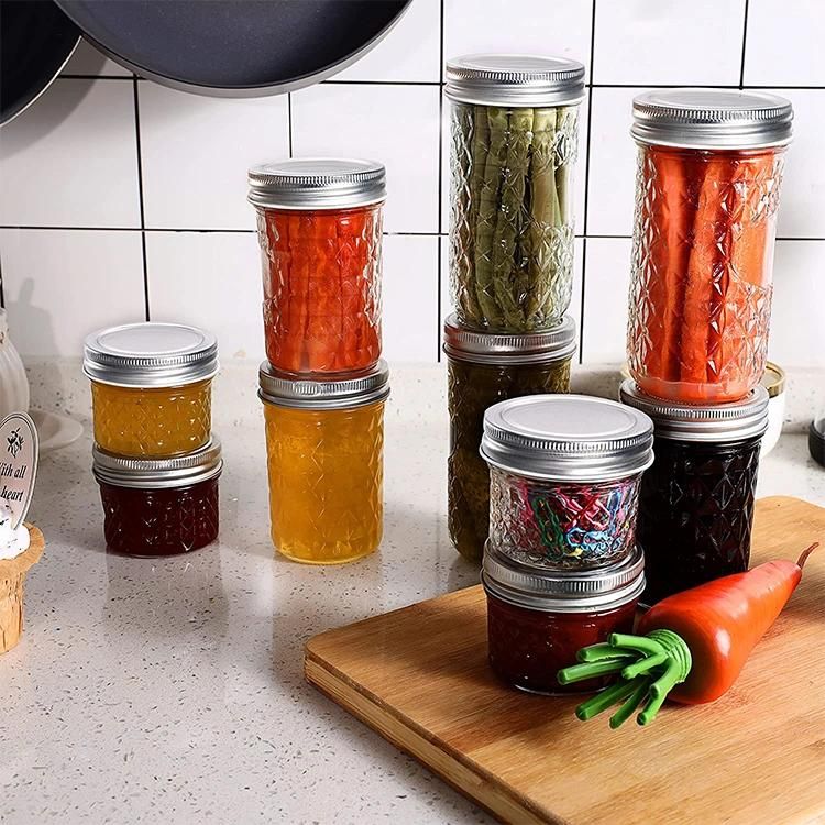 Custom Mini 4 Oz 8 Oz Canning Mason Caviar Jelly Glass Jar for Jam