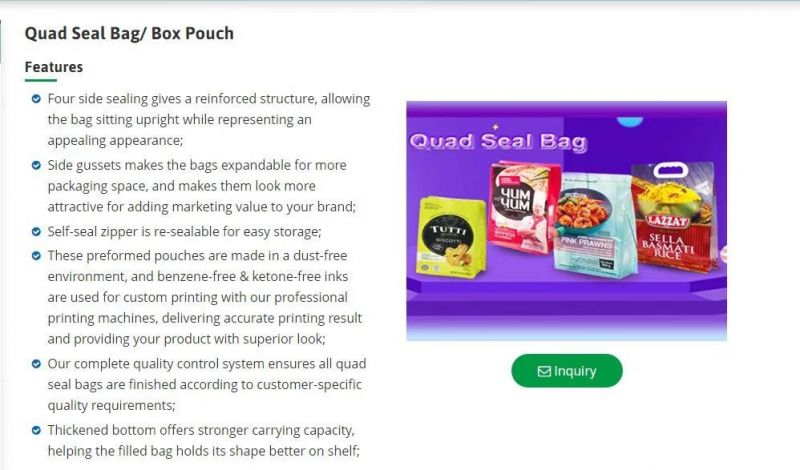 Customized Packaging and Logo Printing Foil Bag Packaging Stand up Zipper Pouch