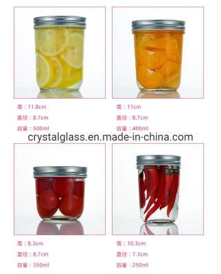 Clear Glass Mason Jar with Lid and Bands 12oz 16oz