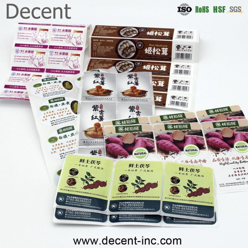 Professional Custom Adhesive Label Sticker Printing Glossy Self Adhesive Label with Paper Material