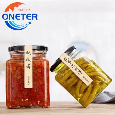 40ml 100ml 200ml 300ml 500ml Square Jam Bath Salt Jar Glass with Cork Lid for Candy Sugar