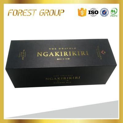 Black Kraft Paper Flat Folding Wine Box