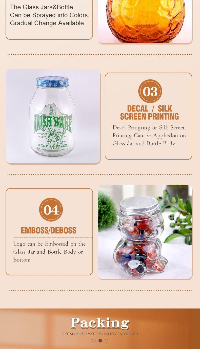 Popular Glass Mason Jar with Handle and Straw