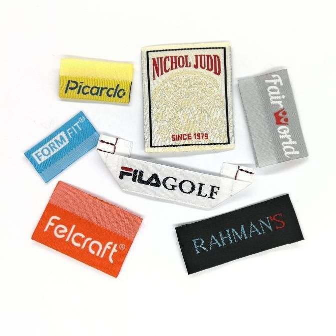 High Quality Colorful Customized Size Printed Logo T-Shirt Tag Ffy Eco Friendly Woven Mark 100% Recyclable Label for Cloth
