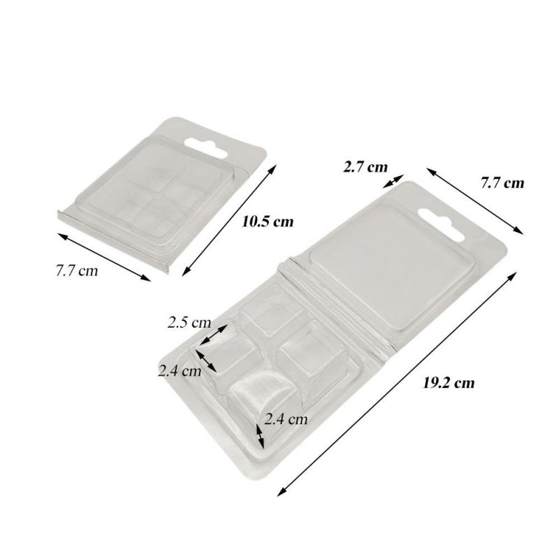 Custom Size Clear Pet Blister Plastic Tray Wax Melts Clamshell Packaging