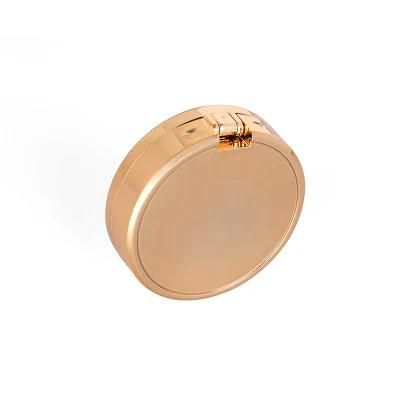 High-Grade Luxury Golden Unique Shape Cosmetic Container Round Empty Plastic Compact Powder Case