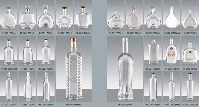 Frosted Super Flint 700ml Empty Bottles 750ml Vodka Glass Bottle Glass Liquor Bottles for Sale