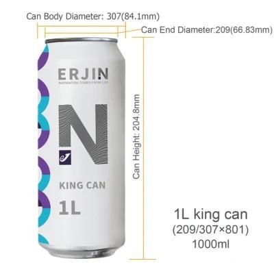 Supply Juice Soft Drink Alcohol Drink Spirits Carbonated Drinks 32oz 1L 1000ml Aluminum Can