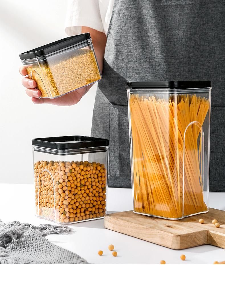 Kitchen Storage Container Clear Glass Canister Food Jar with Baomboo Lid