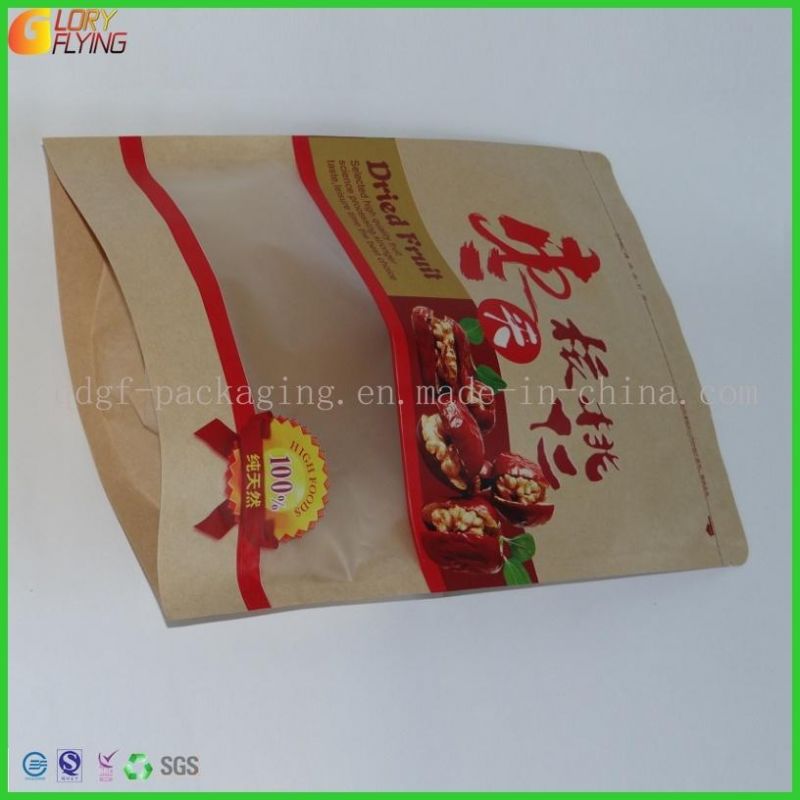 Manufacturer of Kraft Paper/Paper Plastic Bags/Dry Food Packaging with Transparent Windows and Zipper Plastic Bags