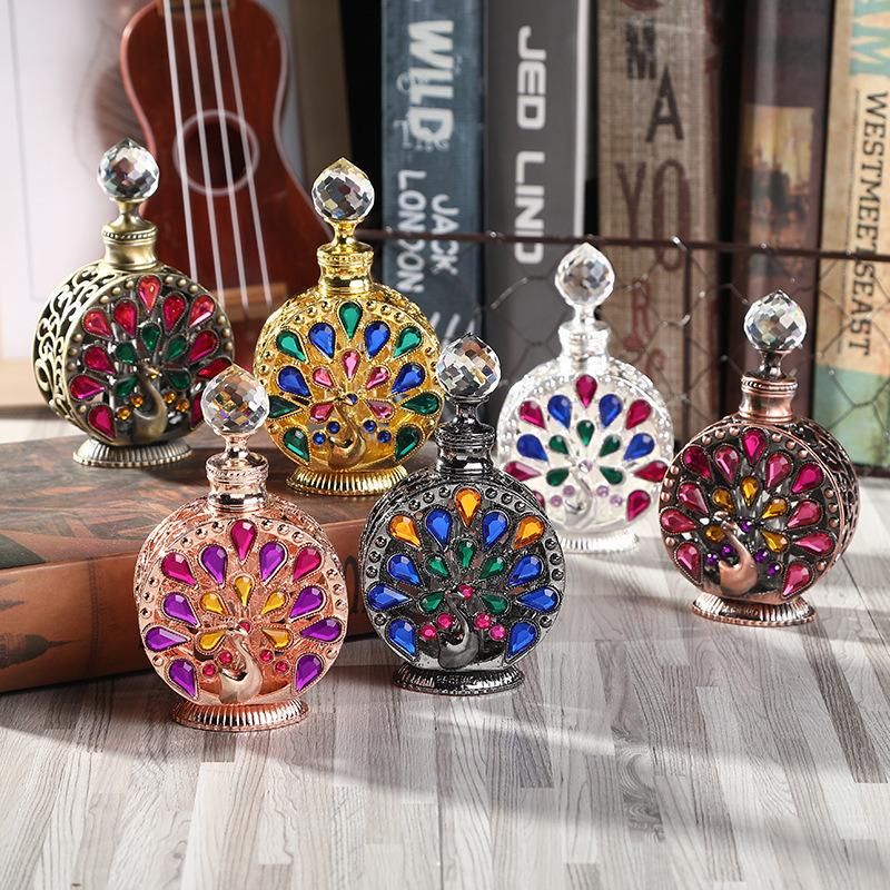 Antique Metal Arabic Style Fragrance Essential Oil Bottle