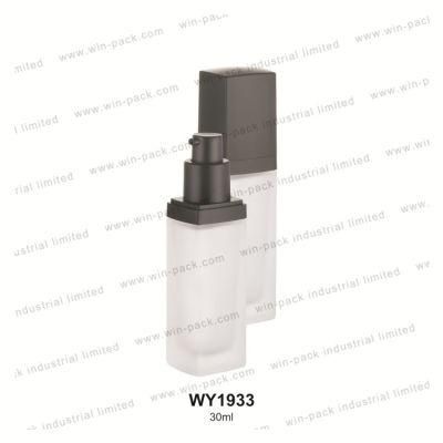 Winpack Hot Product Glass Frost Foundation Liquid Bottle with Matte Black Cap