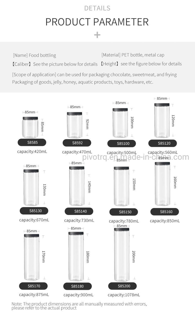 900ml Cosmetic Plastic Bottle Face Cream Jar Food Jar Hand Cream Jar