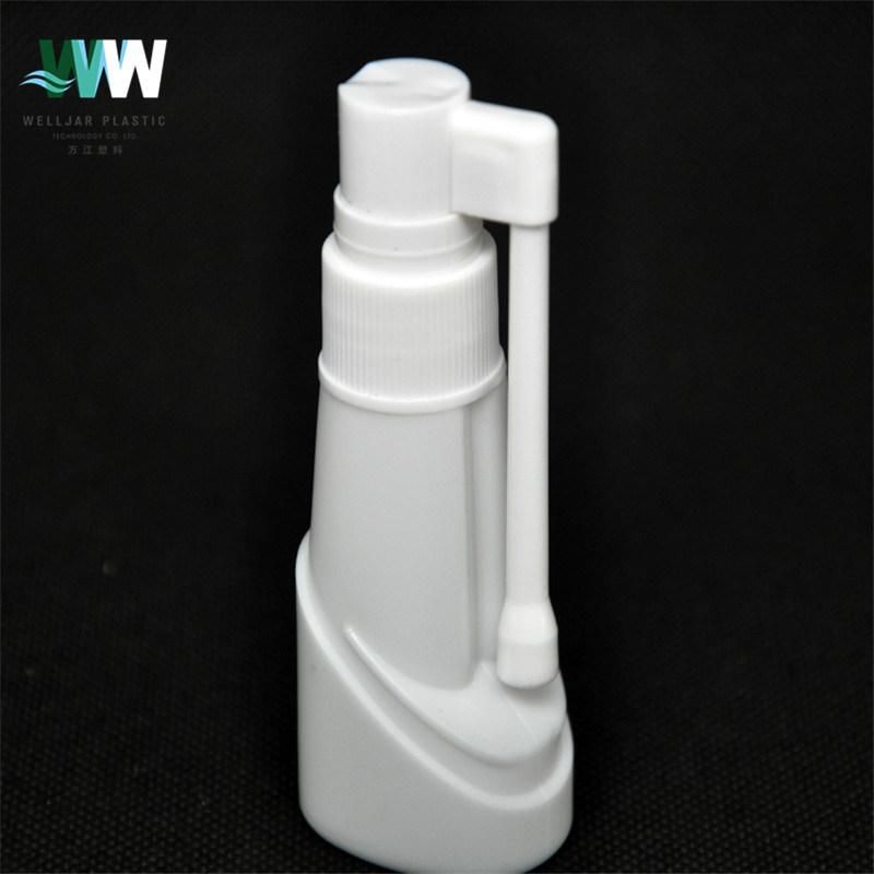 25ml Pharmaceutical Packaging White HDPE Empty Plastic Nasal Spray Bottle