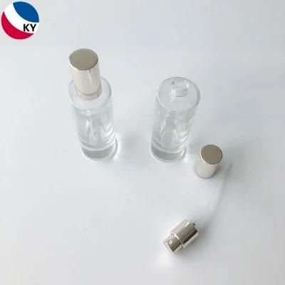 30ml Clear Cylinder Shape Thick Bottom Essential Oil Serum Glass Bottle Sprayer Skin Care Cream Glass Perfume Bottle