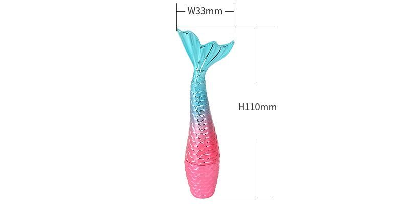 2021 New Design Mermaid Tail Shape Lip Gloss Tube Empty Bottle Cosmetic Packaging Lip Gloss Bottles Shining Fish Scales Lip Balm Tube
