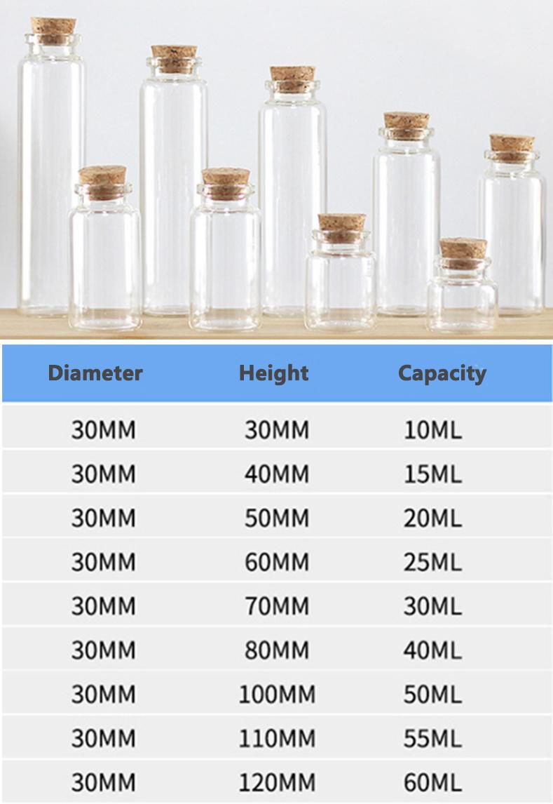 27 Oz Clear Glass Round Vial with Cork Closure Included