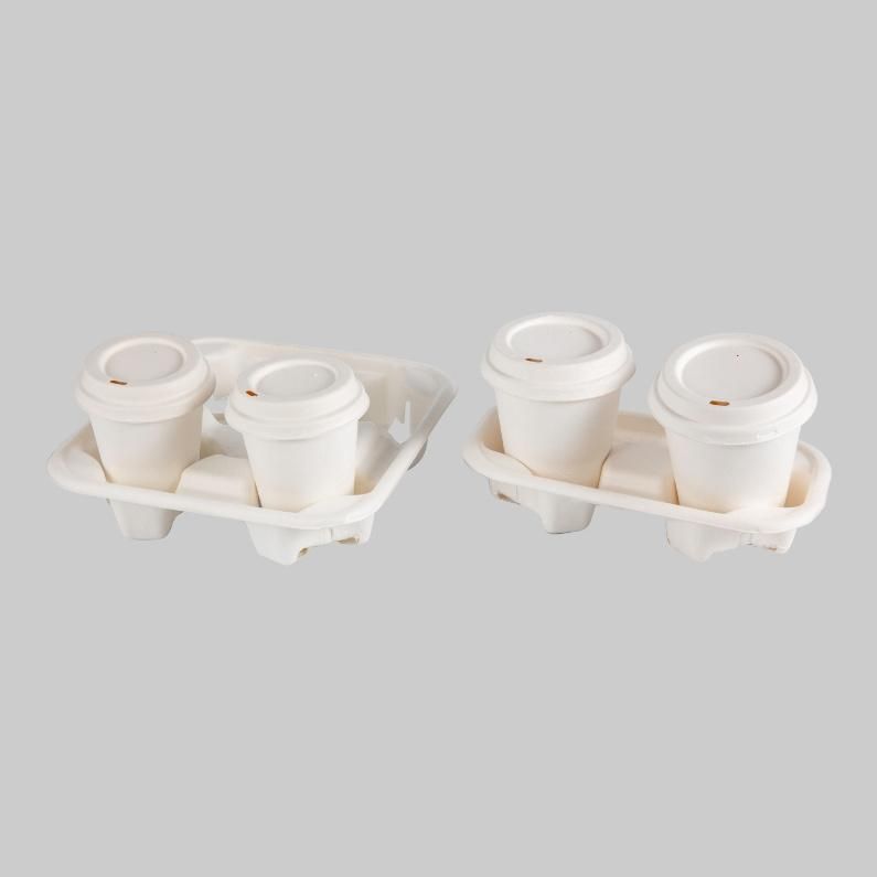 8oz 12oz 16oz Bagasse Sugarcane Compostable Disposable Biodegradable Tableware Cup, Cup Tray