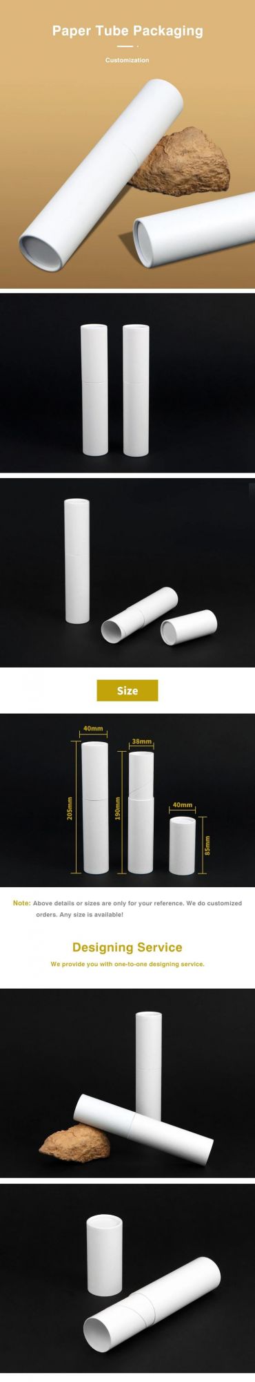 Firstsail Eco-Friendly Paper White Cylinder Wax Candle Packaging Tube for Gift Cosmetic Lash Brush Perfume Joss Stick Incense Soap Pasta