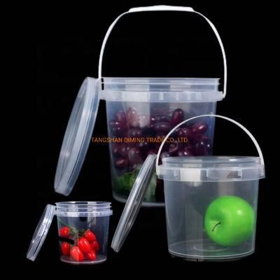 Hot Sale Plastic Ice Cream Biscuits Popcorn Bucket with Lid and Handle