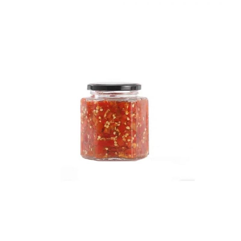 400ml 13 Oz Food Packaging Jar Hexagon Honey Glass Jar with Lid