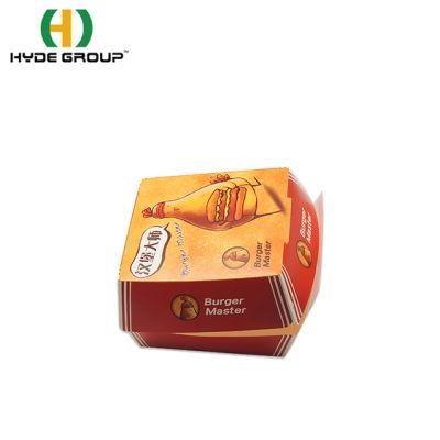 Double PE Coated Custom Cups Take Away Foldable Hamburger Box for Fast Food Restaruant