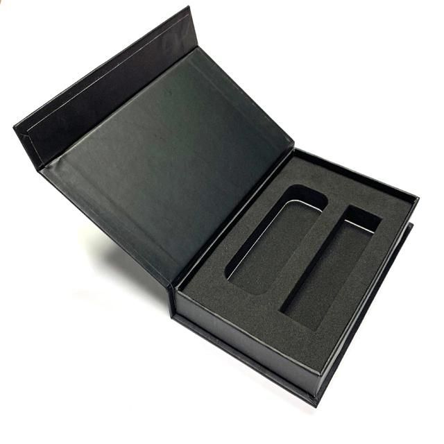 Custom New Design Printing Black Magnetic Gift Box with Foam Insert
