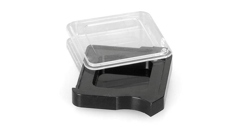 Customized Wholesale 1 Hole Black Plastic Empty Eyeshadow Palette Cosmetic Beauty Case for Packaging
