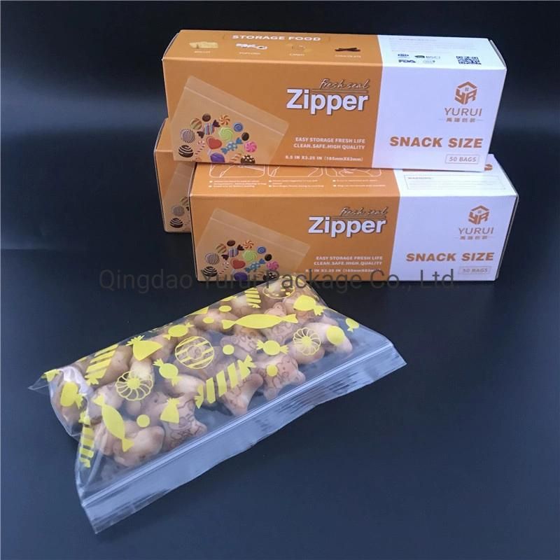 LDPE Reusable Snack Size Zipper Bag in Color Box