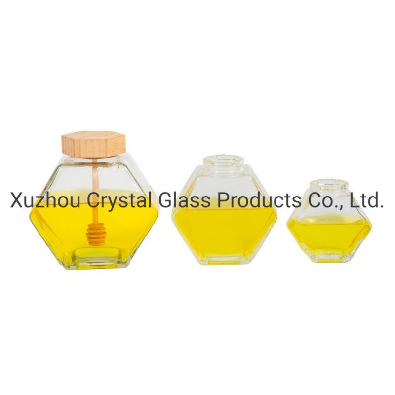 500g 1000g Food Glass Jar Container for Packaging Honey Jelly with Lug Metal Lid
