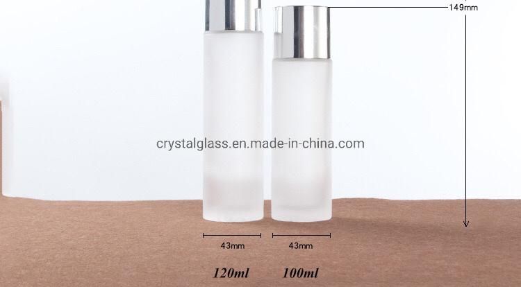 Frosted Glass Cream Jars Cosmetic Packaging 50g with Silver Caps