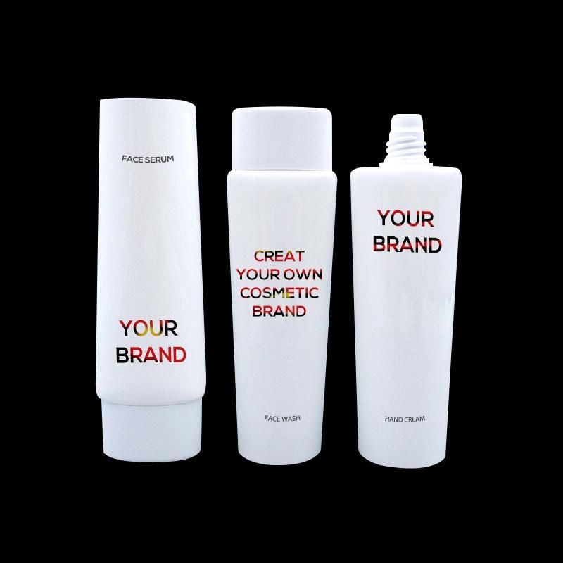 Custom Empty Pink Oval Hand Eye Packaging Bb Cream Tubes Skincare Squeeze Cosmetic Plastic Tube for Cosmetics with Lid