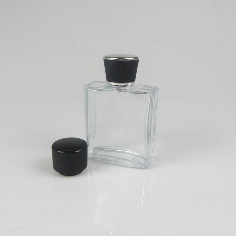 Clear Empty Square Shape Glass Spray Perfume Bottle 100ml