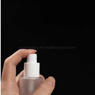 Pearl White Set Glass Cosmetic Cream Bottle and Jar