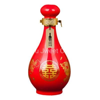 Empty Custom Decal Printing 750ml Alcohol Ceramic Vodka Bottle