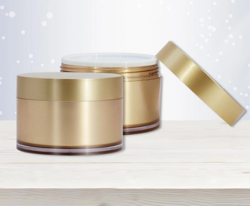 Luxury Gold Cosmetic Packaging PS Plastic Container Body Butter Cosmetic Cream Jar 30g 50g 100g 200g