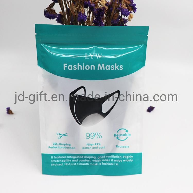 China Manufacturers Eco-Friendly Laminated Glossy Plastic Customized Logo Ziplock Mask Bag