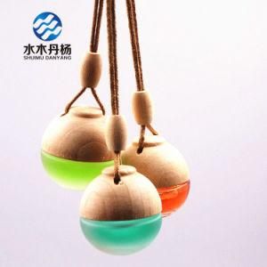 Wood Hanging Car Perfume Bottle Oval Shaped 10ml Air Freshener Bottle