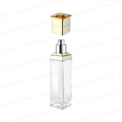 Luxury Cosmetic Packaging for Empty Serum Glass Bottle 100ml 110ml with Gold Cap
