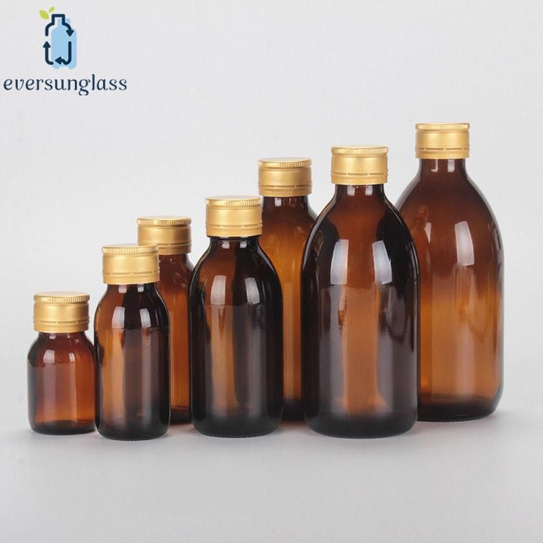 Hot Selling Empty Amber Pharmaceutical Medical Glass Boston Round Bottle