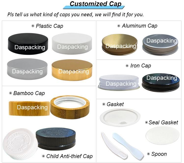 50ml 100ml 120ml 150ml 200ml 4oz Cosmetic Packaging Clear Pet Plastic Cream Jar with Plastic Lid