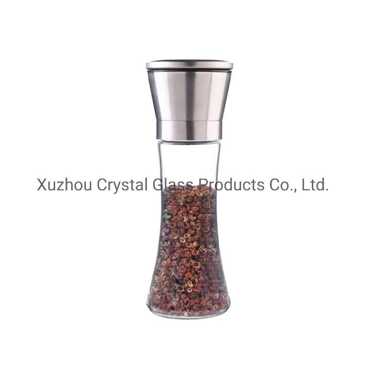 Wholesale 180ml Manual Mills Spice Salt Bottle Glass Bottle Grinder
