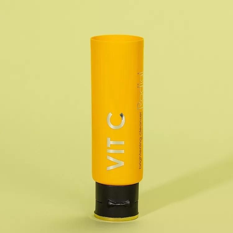 Empty Facial Cleanser Tube Orange Cosmetic Squeezable Soft Tube Manufacturer