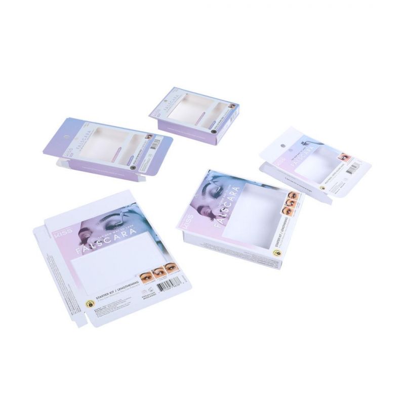 Factory Paper Box 275g Silver One or Two Side Glued Beauty Fake Eyelashes Window Package